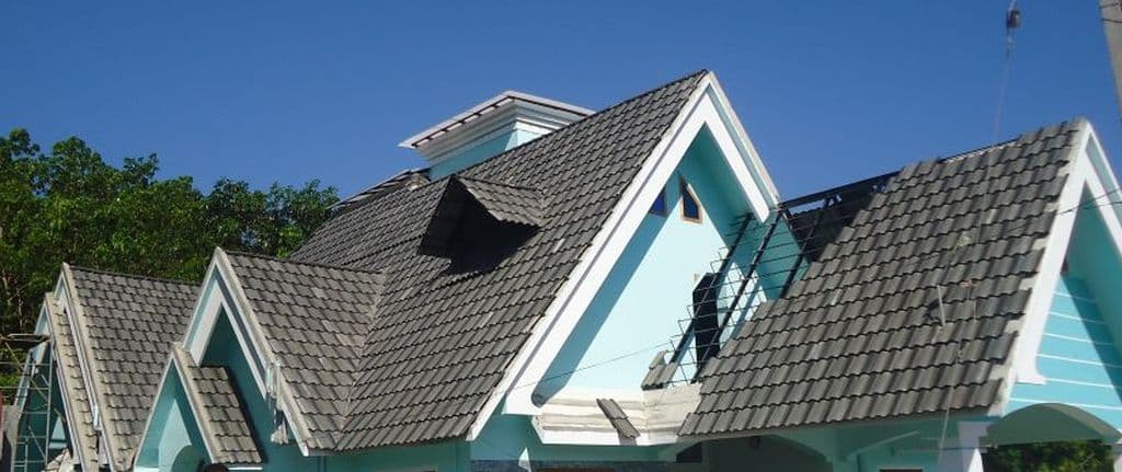 Antique Grey roof tile, laid