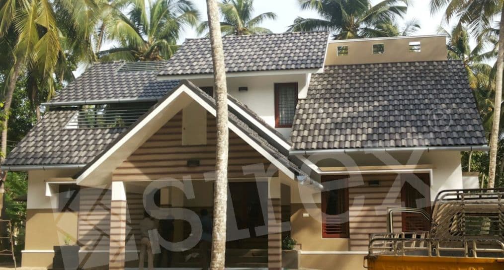 Antique Grey roof tile, laid