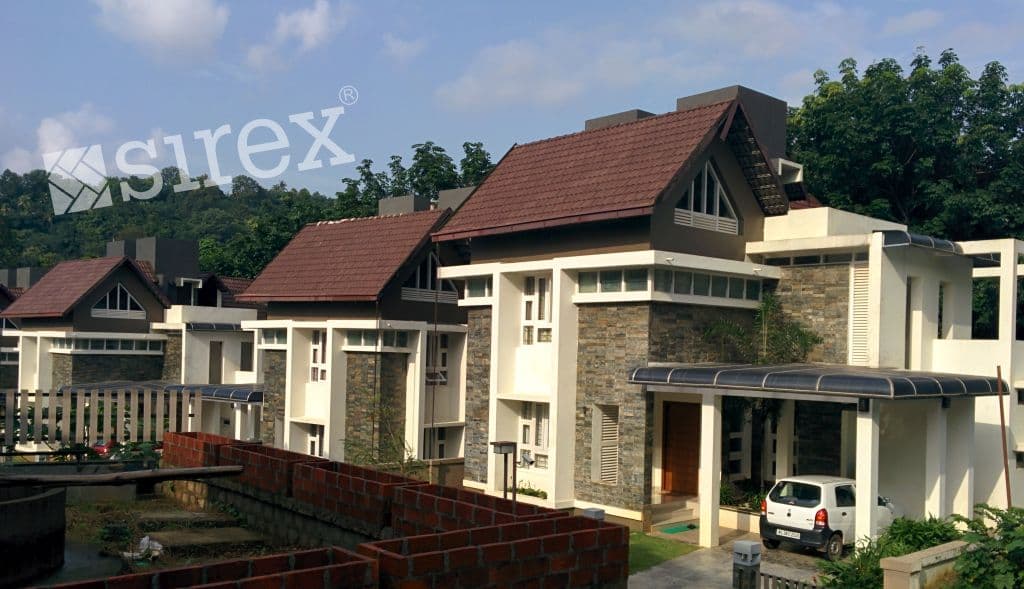 Brown concrete roof tile
