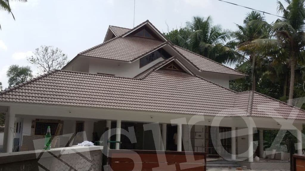 Brown roof tile, laid