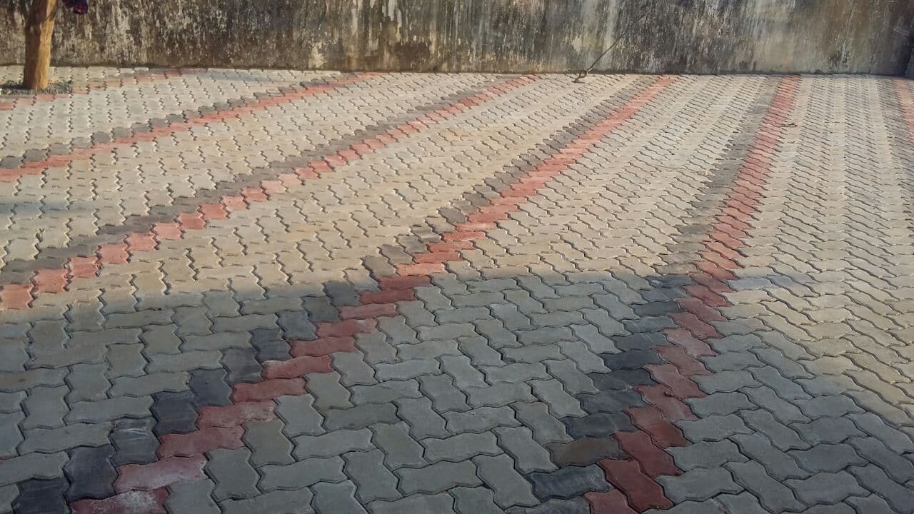 Zig Zag paver, laid