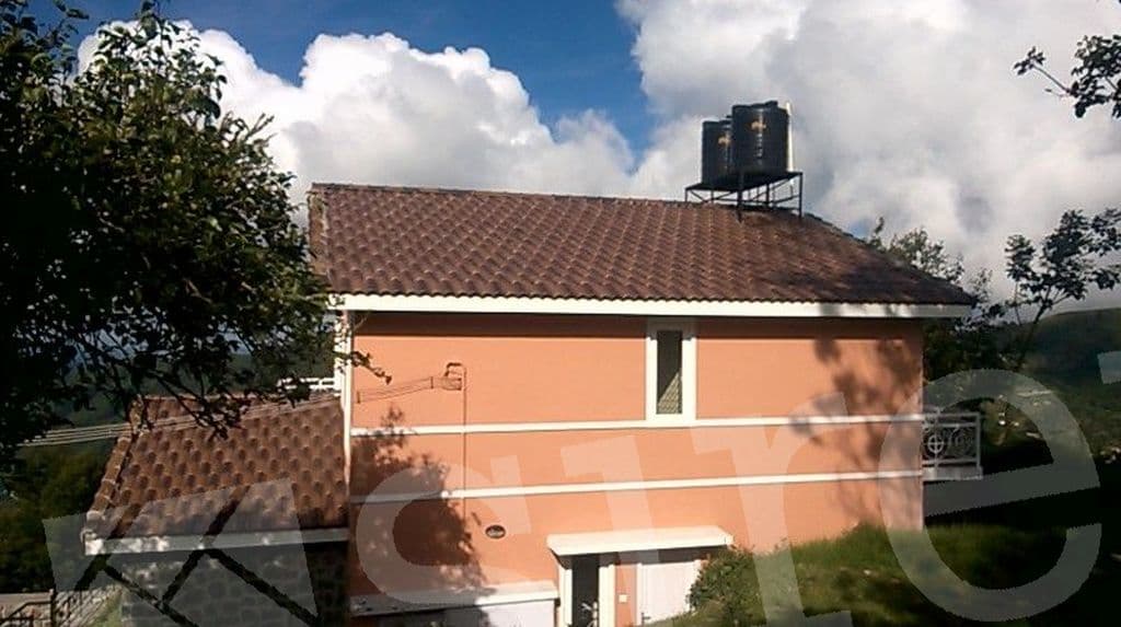 Terra Brown roof tile, laid