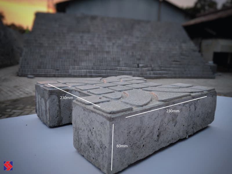 Garden paver, laid