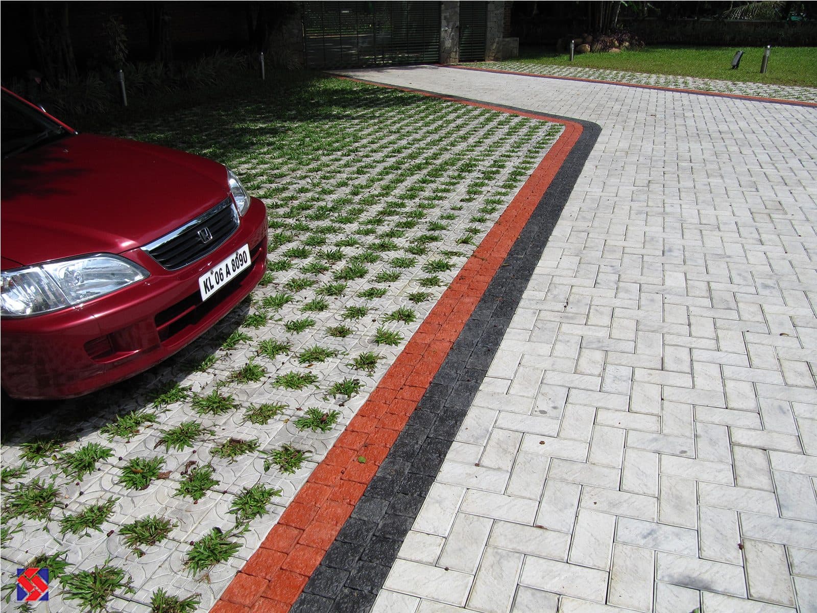 Romanstone paver, laid