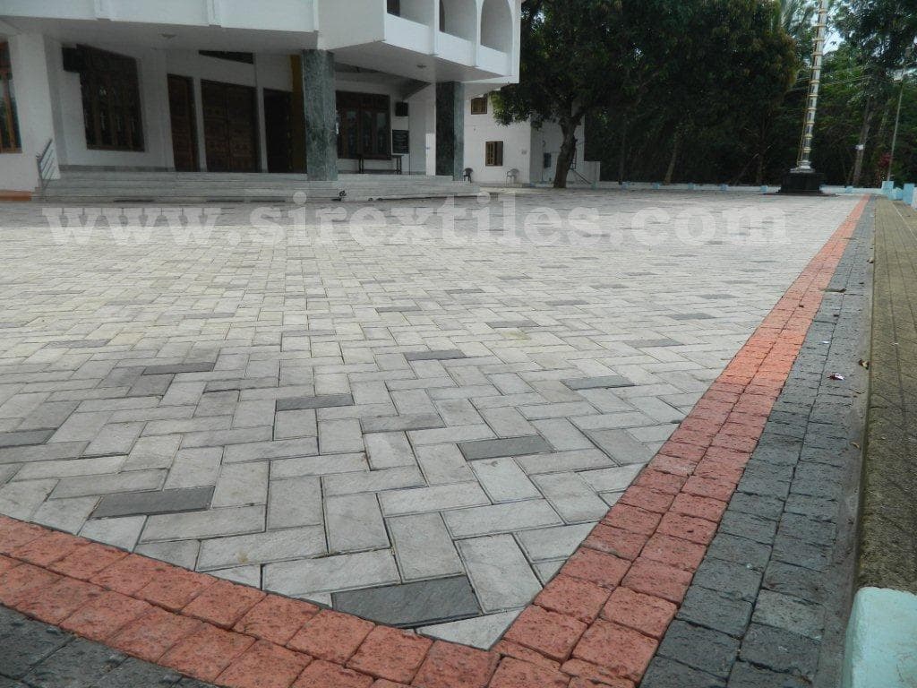 Romanstone paver, laid