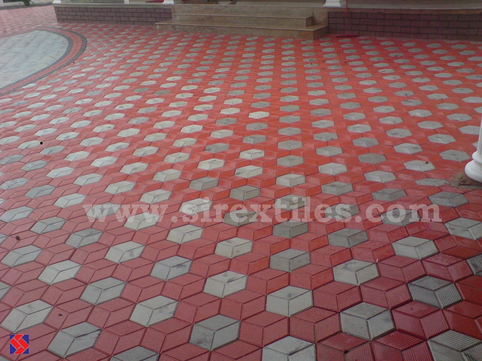 Hexa 3D paver, laid